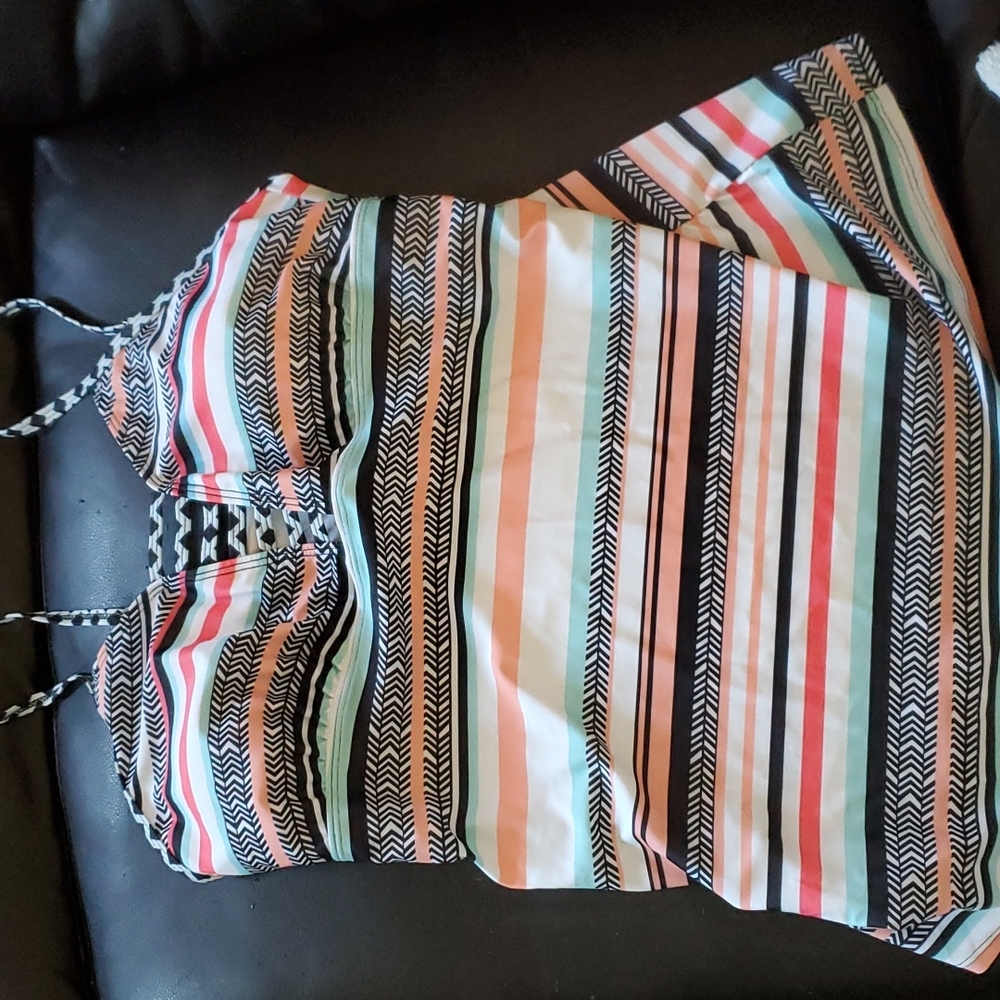 XXL Striped Tankini Swimsuit Top